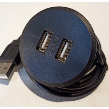 Tomada USB/TIPO C de embutir preta (18 unidades)